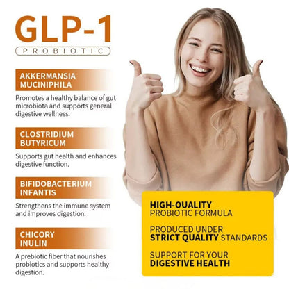 GLP-1 Probiotic — Akkermansia muciniphila Gut Health Supplement, 60 Capsules
