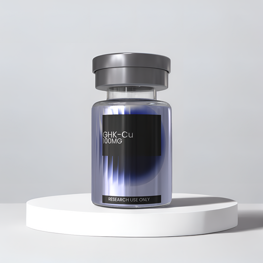GHK-Cu 100mg research peptide vial — DISSOLV LABS lyophilized ≥99% purity