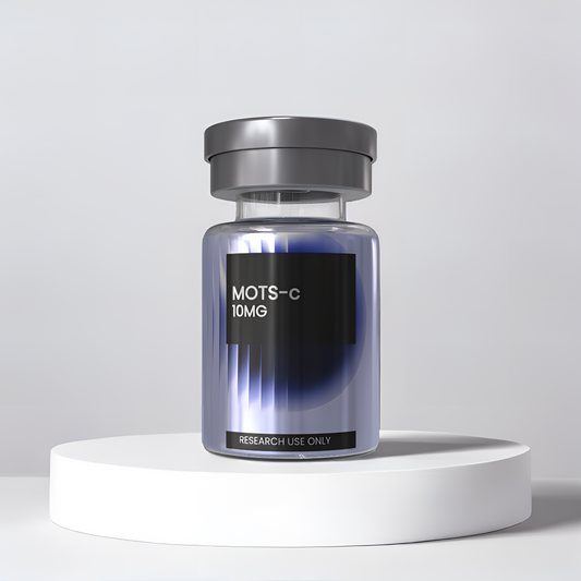 MOTS-c 10mg research peptide vial — DISSOLV LABS lyophilized ≥99% purity