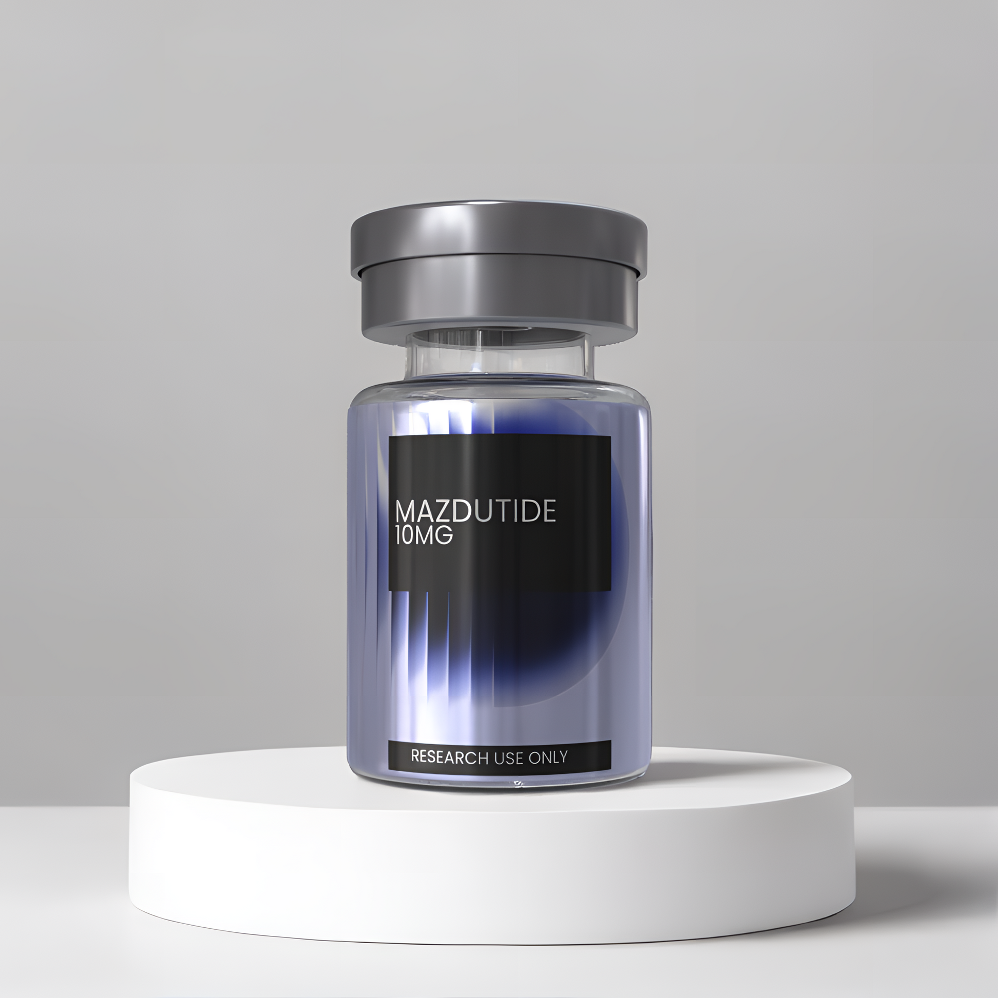 Mazdutide 10mg research peptide vial — DISSOLV LABS lyophilized ≥99% purity
