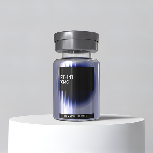 PT-141 10mg research peptide vial — DISSOLV LABS lyophilized ≥99% purity