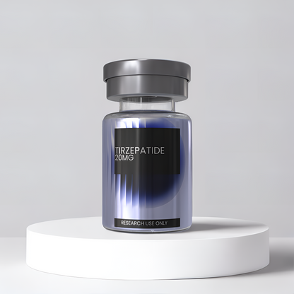 Tirzepatide 20mg research peptide vial — DISSOLV LABS lyophilized ≥99% purity