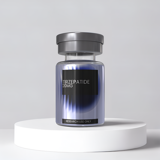 Tirzepatide 20mg research peptide vial — DISSOLV LABS lyophilized ≥99% purity
